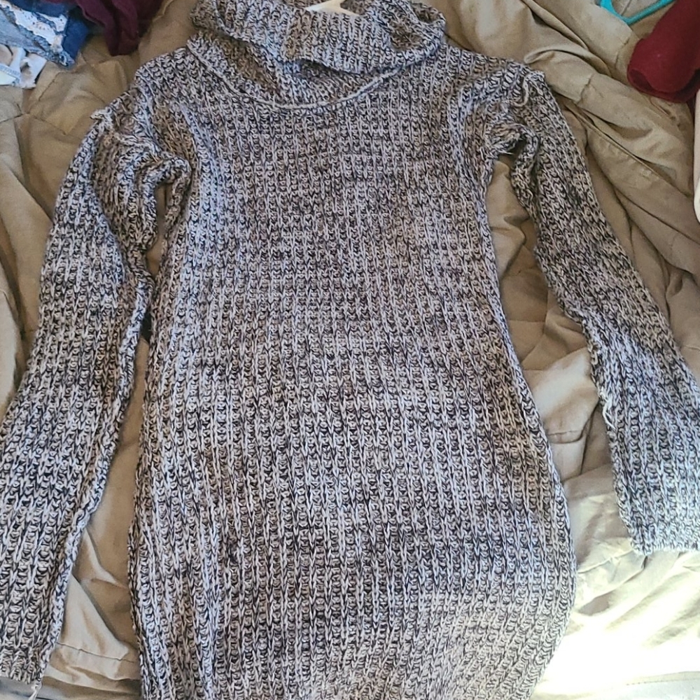 Knee length sweater dress